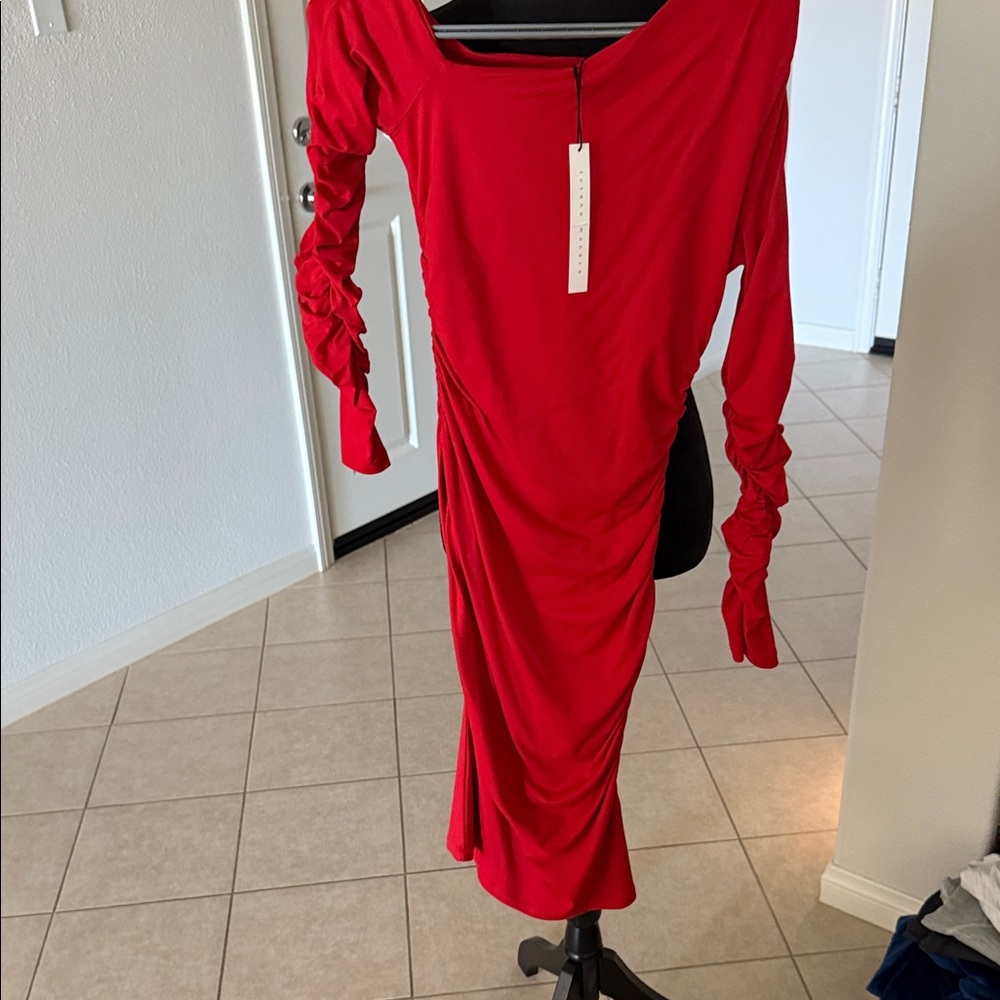 Susana Monaco Vibrant Red Long Sleeve Dress